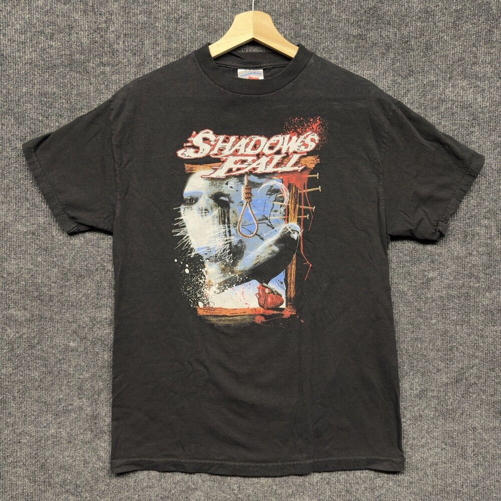 VTG Shadows Fall Shirt Medium 2004 Album Promo Band Tee Black Y2K Metalcore RARE